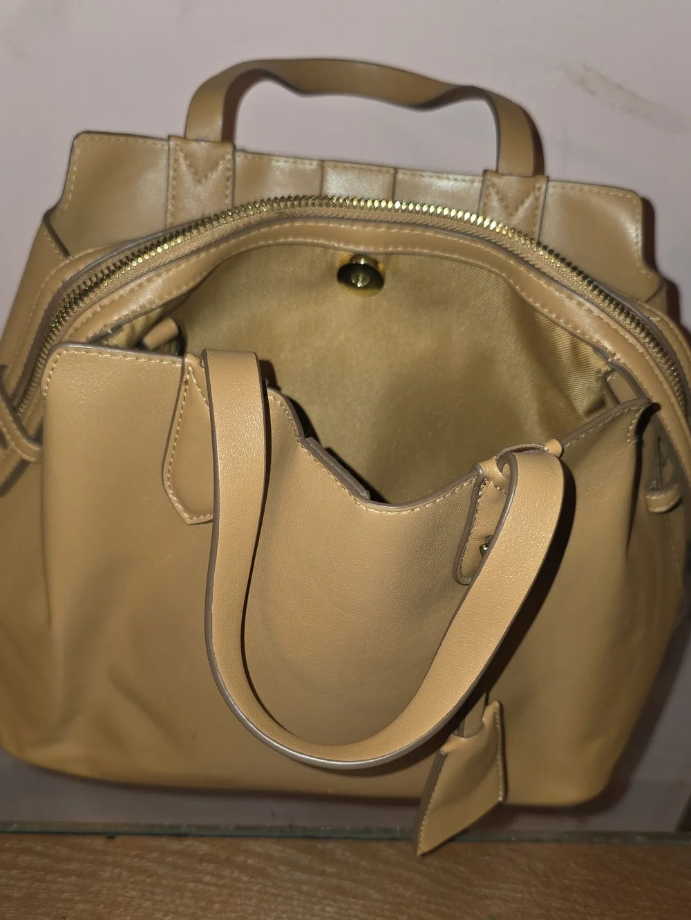 Classic Structured Women's Handbag in Tan